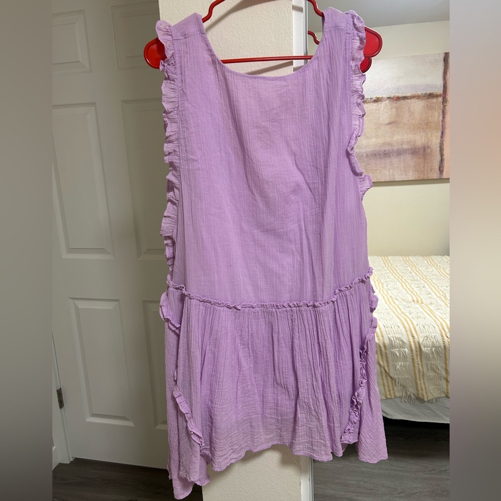 Free People Lilac Ruffle Sleeveless Tunic